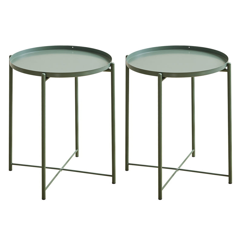 Contemporary Metal Accent Table Nightstand Antique Finish Nightstand Green 2 Piece Set Clearhalo 'Bedroom Furniture' 'furn' 'furn_night_stand' 'Furniture' 'night_stand' 'Nightstands' 7320758