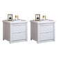 Contemporary 2 Drawers Accent Table Nightstand Antique Finish Bed Nightstand