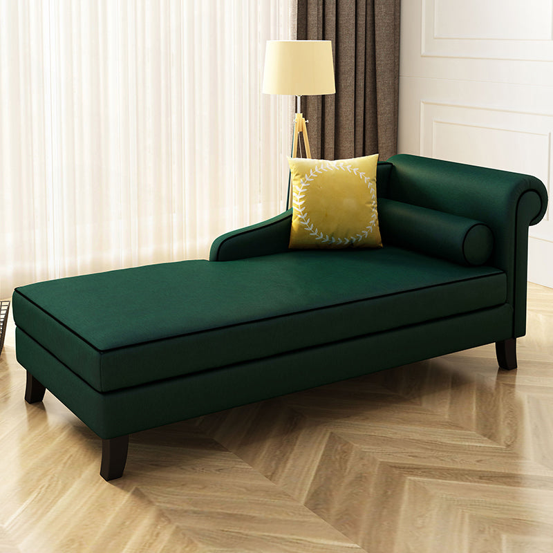 Upholstered One Armed Accent Chair Modern Recessed Arms Chaise Green Right-Arm Chaise Clearhalo 'Chairs & Seating' 'Chaise Lounge' 'chaise_lounge' 'furn' 'furn_chaise_lounge' 'Furniture' 'Living Room Furniture' 7321548