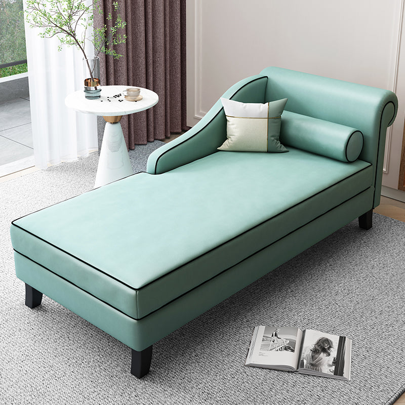 Upholstered One Armed Accent Chair Modern Recessed Arms Chaise Lake Blue Right-Arm Chaise Clearhalo 'Chairs & Seating' 'Chaise Lounge' 'chaise_lounge' 'furn' 'furn_chaise_lounge' 'Furniture' 'Living Room Furniture' 7321553