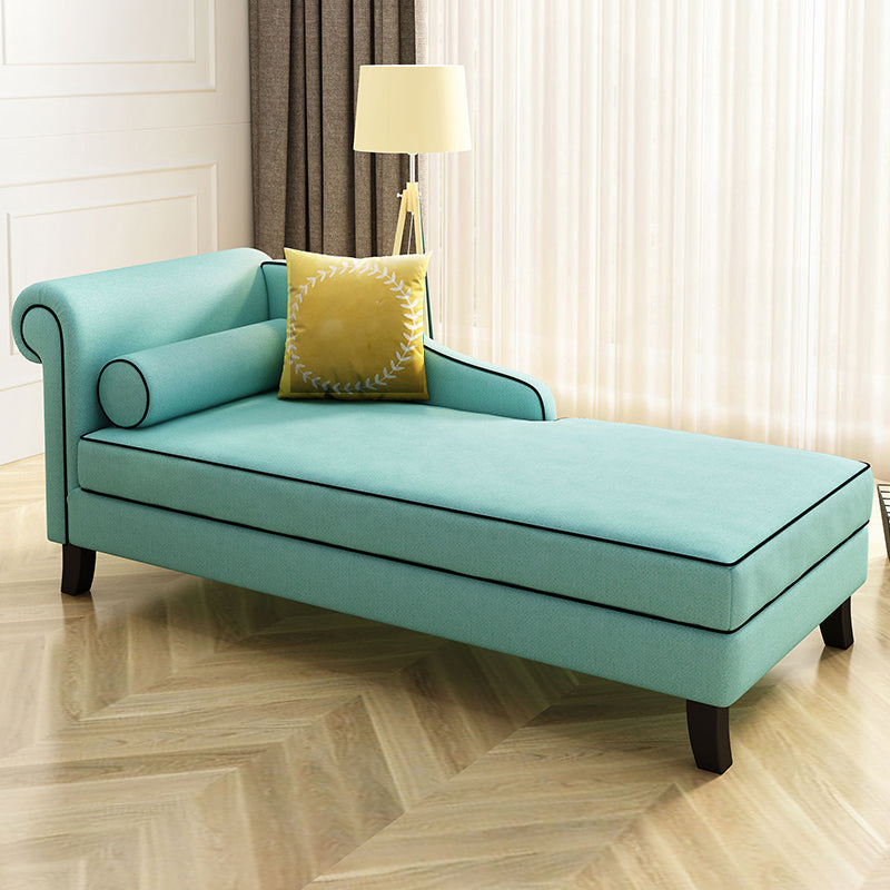 Upholstered One Armed Accent Chair Modern Recessed Arms Chaise Blue Left-Arm Chaise Clearhalo 'Chairs & Seating' 'Chaise Lounge' 'chaise_lounge' 'furn' 'furn_chaise_lounge' 'Furniture' 'Living Room Furniture' 7321564