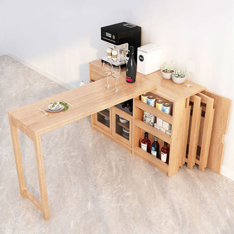 Adjustable Dining Table Wooden Dining Table for Dining Room with Drawer Clearhalo 'Dining Tables & Seating' 'Dining Tables' 'dining_table' 'furn' 'furn_dining_table' 'Furniture' 'Kitchen & Dining Furniture' 7321652