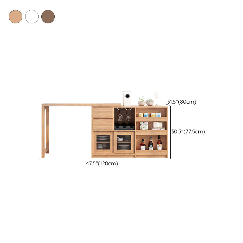 Adjustable Dining Table Wooden Dining Table for Dining Room with Drawer Clearhalo 'Dining Tables & Seating' 'Dining Tables' 'dining_table' 'furn' 'furn_dining_table' 'Furniture' 'Kitchen & Dining Furniture' 7321657