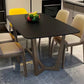 Black Modern Dining Table for Kitchen Rectangle Dinette Table with Wooden Base Clearhalo 'Dining Tables & Seating' 'Dining Tables' 'dining_table' 'furn' 'furn_dining_table' 'Furniture' 'Kitchen & Dining Furniture' 7321658