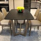 Black Modern Dining Table for Kitchen Rectangle Dinette Table with Wooden Base Clearhalo 'Dining Tables & Seating' 'Dining Tables' 'dining_table' 'furn' 'furn_dining_table' 'Furniture' 'Kitchen & Dining Furniture' 7321661