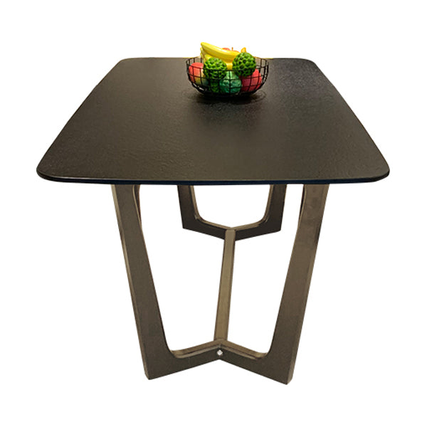 Black Modern Dining Table for Kitchen Rectangle Dinette Table with Wooden Base Without Chairs Clearhalo 'Dining Tables & Seating' 'Dining Tables' 'dining_table' 'furn' 'furn_dining_table' 'Furniture' 'Kitchen & Dining Furniture' 7321662