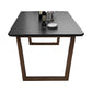 Industrial Stone Kitchen Dinner Table Rectangle Sled Base Dining Table Black Without Chairs Clearhalo 'Dining Tables & Seating' 'Dining Tables' 'dining_table' 'furn' 'furn_dining_table' 'Furniture' 'Kitchen & Dining Furniture' 7321673