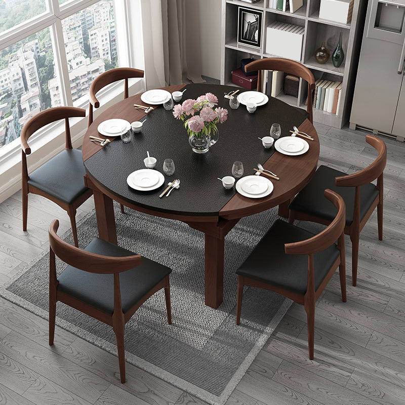 Contemporary Kitchen Dinner Table Extendable Wood Dining Table Clearhalo 'Dining Tables & Seating' 'Dining Tables' 'dining_table' 'furn' 'furn_dining_table' 'Furniture' 'Kitchen & Dining Furniture' 7321684