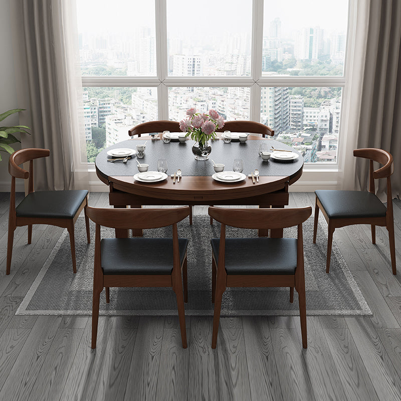 Contemporary Kitchen Dinner Table Extendable Wood Dining Table Clearhalo 'Dining Tables & Seating' 'Dining Tables' 'dining_table' 'furn' 'furn_dining_table' 'Furniture' 'Kitchen & Dining Furniture' 7321687