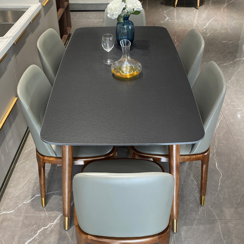 Contemporary Kitchen Dinner Table Rectangle Wood Base Dining Table Clearhalo 'Dining Tables & Seating' 'Dining Tables' 'dining_table' 'furn' 'furn_dining_table' 'Furniture' 'Kitchen & Dining Furniture' 7321696
