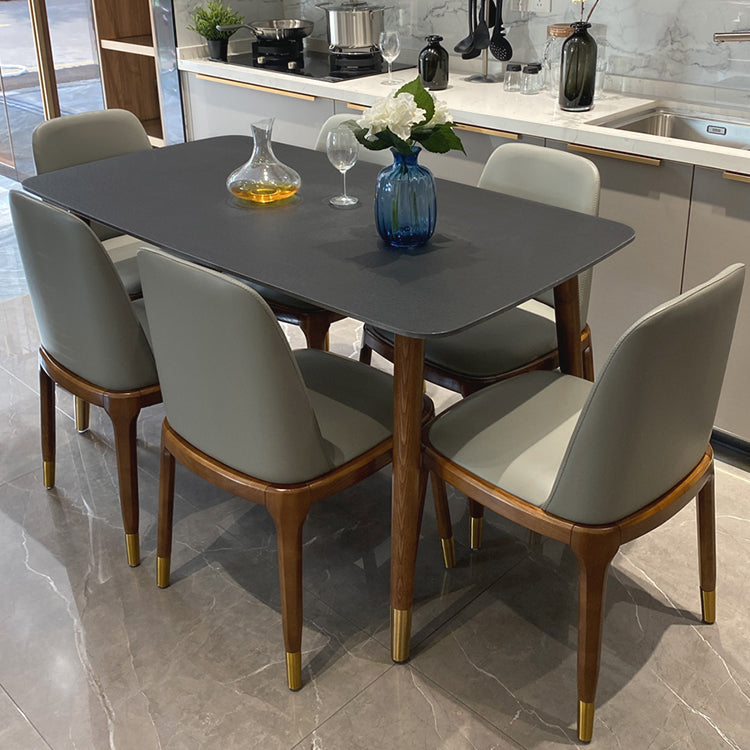 Contemporary Kitchen Dinner Table Rectangle Wood Base Dining Table Clearhalo 'Dining Tables & Seating' 'Dining Tables' 'dining_table' 'furn' 'furn_dining_table' 'Furniture' 'Kitchen & Dining Furniture' 7321698
