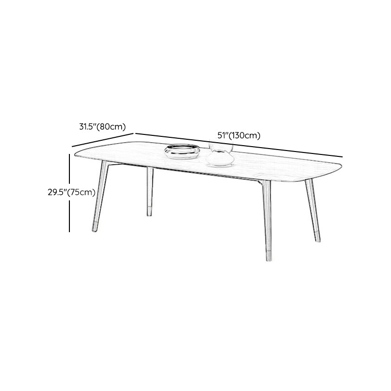 Contemporary Kitchen Dinner Table Rectangle Wood Base Dining Table Clearhalo 'Dining Tables & Seating' 'Dining Tables' 'dining_table' 'furn' 'furn_dining_table' 'Furniture' 'Kitchen & Dining Furniture' 7321705