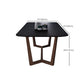 Matte Black Top Dinette Table with Wooden Frame Modern Indoor Dining Table
