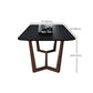 Matte Black Top Dinette Table with Wooden Frame Modern Indoor Dining Table