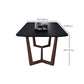 Matte Black Top Dinette Table with Wooden Frame Modern Indoor Dining Table