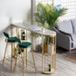 Marble Bar Table Double Pedestal Dining Table for Kitchen Living Room Clearhalo 'Bar Furniture' 'Bar Tables' 'bar_tables' 'furn' 'furn_bar_tables' 'Furniture' 'Kitchen & Dining Furniture' 7321772