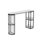 Marble Bar Table Double Pedestal Dining Table for Kitchen Living Room Black Without Chairs Clearhalo 'Bar Furniture' 'Bar Tables' 'bar_tables' 'furn' 'furn_bar_tables' 'Furniture' 'Kitchen & Dining Furniture' 7321773