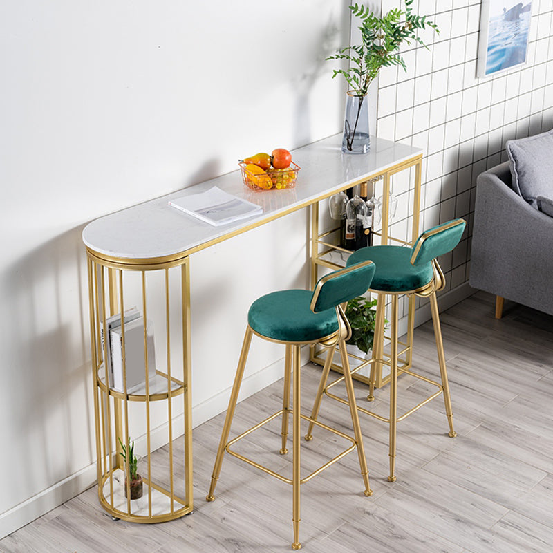 Marble Bar Table Double Pedestal Dining Table for Kitchen Living Room Clearhalo 'Bar Furniture' 'Bar Tables' 'bar_tables' 'furn' 'furn_bar_tables' 'Furniture' 'Kitchen & Dining Furniture' 7321776