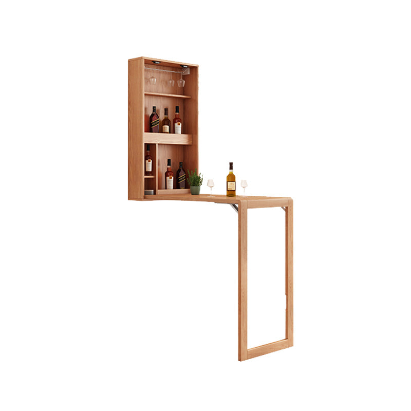 Modern Solid Wood Bar Table Extendable Bar Table for Kitchen Without Chairs Clearhalo 'Bar Furniture' 'Bar Tables' 'bar_tables' 'furn' 'furn_bar_tables' 'Furniture' 'Kitchen & Dining Furniture' 7321789