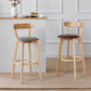 Nordic Solid Wood Bar Stools Upholstered Indoor Bar Stool with Natural Base Clearhalo 'Bar Furniture' 'Bar Stools' 'bar_stools' 'furn' 'furn_bar_stools' 'Furniture' 'Kitchen & Dining Furniture' 7321984