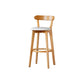 Nordic Solid Wood Bar Stools Upholstered Indoor Bar Stool with Natural Base Clearhalo 'Bar Furniture' 'Bar Stools' 'bar_stools' 'furn' 'furn_bar_stools' 'Furniture' 'Kitchen & Dining Furniture' 7321986