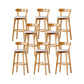 Nordic Solid Wood Bar Stools Upholstered Indoor Bar Stool with Natural Base White 8 Piece Set Clearhalo 'Bar Furniture' 'Bar Stools' 'bar_stools' 'furn' 'furn_bar_stools' 'Furniture' 'Kitchen & Dining Furniture' 7321987