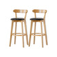 Nordic Solid Wood Bar Stools Upholstered Indoor Bar Stool with Natural Base Black 2 Piece Set Clearhalo 'Bar Furniture' 'Bar Stools' 'bar_stools' 'furn' 'furn_bar_stools' 'Furniture' 'Kitchen & Dining Furniture' 7321991
