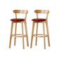 Nordic Solid Wood Bar Stools Upholstered Indoor Bar Stool with Natural Base Red 2 Piece Set Clearhalo 'Bar Furniture' 'Bar Stools' 'bar_stools' 'furn' 'furn_bar_stools' 'Furniture' 'Kitchen & Dining Furniture' 7322003