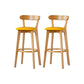 Nordic Solid Wood Bar Stools Upholstered Indoor Bar Stool with Natural Base Yellow 2 Piece Set Clearhalo 'Bar Furniture' 'Bar Stools' 'bar_stools' 'furn' 'furn_bar_stools' 'Furniture' 'Kitchen & Dining Furniture' 7322008