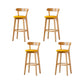 Nordic Solid Wood Bar Stools Upholstered Indoor Bar Stool with Natural Base Yellow 4 Piece Set Clearhalo 'Bar Furniture' 'Bar Stools' 'bar_stools' 'furn' 'furn_bar_stools' 'Furniture' 'Kitchen & Dining Furniture' 7322009