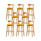 Nordic Solid Wood Bar Stools Upholstered Indoor Bar Stool with Natural Base Yellow 8 Piece Set Clearhalo 'Bar Furniture' 'Bar Stools' 'bar_stools' 'furn' 'furn_bar_stools' 'Furniture' 'Kitchen & Dining Furniture' 7322011