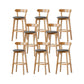 Nordic Solid Wood Bar Stools Upholstered Indoor Bar Stool with Natural Base Grey 8 Piece Set Clearhalo 'Bar Furniture' 'Bar Stools' 'bar_stools' 'furn' 'furn_bar_stools' 'Furniture' 'Kitchen & Dining Furniture' 7322031