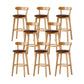Nordic Solid Wood Bar Stools Upholstered Indoor Bar Stool with Natural Base Brown 8 Piece Set Clearhalo 'Bar Furniture' 'Bar Stools' 'bar_stools' 'furn' 'furn_bar_stools' 'Furniture' 'Kitchen & Dining Furniture' 7322036