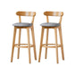 Nordic Solid Wood Bar Stools Upholstered Indoor Bar Stool with Natural Base Light Gray 2 Piece Set Clearhalo 'Bar Furniture' 'Bar Stools' 'bar_stools' 'furn' 'furn_bar_stools' 'Furniture' 'Kitchen & Dining Furniture' 7322038