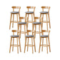 Nordic Solid Wood Bar Stools Upholstered Indoor Bar Stool with Natural Base Light Gray 8 Piece Set Clearhalo 'Bar Furniture' 'Bar Stools' 'bar_stools' 'furn' 'furn_bar_stools' 'Furniture' 'Kitchen & Dining Furniture' 7322041