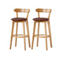 Nordic Solid Wood Bar Stools Upholstered Indoor Bar Stool with Natural Base Coffee 2 Piece Set Clearhalo 'Bar Furniture' 'Bar Stools' 'bar_stools' 'furn' 'furn_bar_stools' 'Furniture' 'Kitchen & Dining Furniture' 7322043