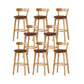 Nordic Solid Wood Bar Stools Upholstered Indoor Bar Stool with Natural Base Coffee 8 Piece Set Clearhalo 'Bar Furniture' 'Bar Stools' 'bar_stools' 'furn' 'furn_bar_stools' 'Furniture' 'Kitchen & Dining Furniture' 7322046