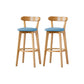 Nordic Solid Wood Bar Stools Upholstered Indoor Bar Stool with Natural Base Light Blue 2 Piece Set Clearhalo 'Bar Furniture' 'Bar Stools' 'bar_stools' 'furn' 'furn_bar_stools' 'Furniture' 'Kitchen & Dining Furniture' 7322048