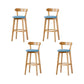 Nordic Solid Wood Bar Stools Upholstered Indoor Bar Stool with Natural Base Light Blue 4 Piece Set Clearhalo 'Bar Furniture' 'Bar Stools' 'bar_stools' 'furn' 'furn_bar_stools' 'Furniture' 'Kitchen & Dining Furniture' 7322049