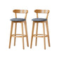 Nordic Solid Wood Bar Stools Upholstered Indoor Bar Stool with Natural Base Smoke Gray 2 Piece Set Clearhalo 'Bar Furniture' 'Bar Stools' 'bar_stools' 'furn' 'furn_bar_stools' 'Furniture' 'Kitchen & Dining Furniture' 7322058