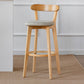 Nordic Solid Wood Bar Stools Upholstered Indoor Bar Stool with Natural Base Khaki 1 Piece Clearhalo 'Bar Furniture' 'Bar Stools' 'bar_stools' 'furn' 'furn_bar_stools' 'Furniture' 'Kitchen & Dining Furniture' 7322062