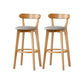 Nordic Solid Wood Bar Stools Upholstered Indoor Bar Stool with Natural Base Khaki 2 Piece Set Clearhalo 'Bar Furniture' 'Bar Stools' 'bar_stools' 'furn' 'furn_bar_stools' 'Furniture' 'Kitchen & Dining Furniture' 7322063