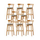 Nordic Solid Wood Bar Stools Upholstered Indoor Bar Stool with Natural Base Khaki 8 Piece Set Clearhalo 'Bar Furniture' 'Bar Stools' 'bar_stools' 'furn' 'furn_bar_stools' 'Furniture' 'Kitchen & Dining Furniture' 7322066