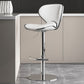 Taburetes de barra tapizados de estilo glamoroso taburete de barra de altura ajustable con base cromada