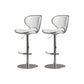 Taburetes de barra tapizados de estilo glamoroso taburete de barra de altura ajustable con base cromada