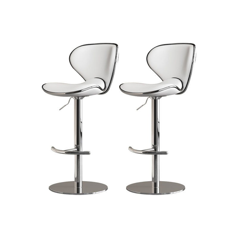 Taburetes de barra tapizados de estilo glamoroso taburete de barra de altura ajustable con base cromada