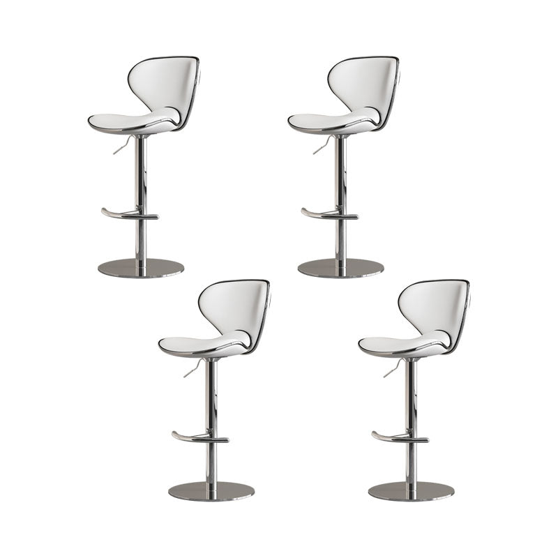 Taburetes de barra tapizados de estilo glamoroso taburete de barra de altura ajustable con base cromada
