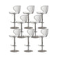 Taburetes de barra tapizados de estilo glamoroso taburete de barra de altura ajustable con base cromada