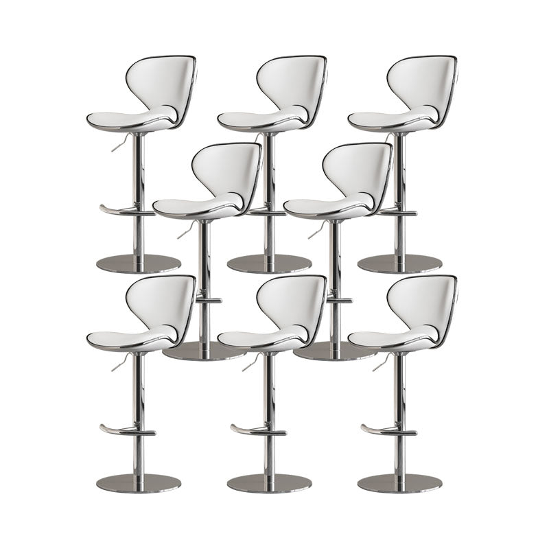 Taburetes de barra tapizados de estilo glamoroso taburete de barra de altura ajustable con base cromada