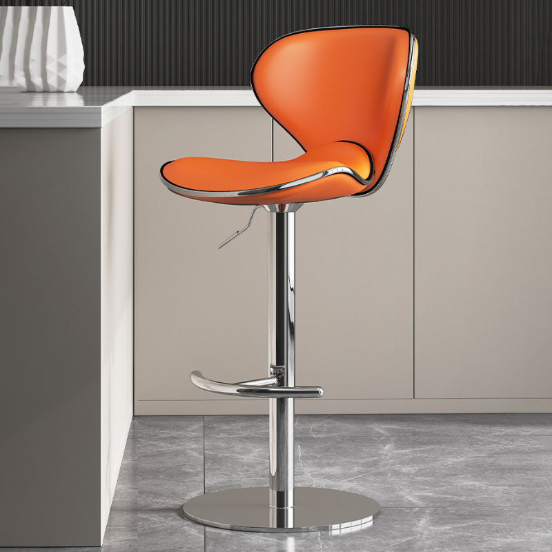 Taburetes de barra tapizados de estilo glamoroso taburete de barra de altura ajustable con base cromada